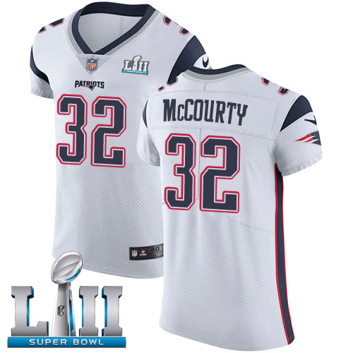 Nike Patriots #32 Devin McCourty White Super Bowl LII Men's Stitched NFL Vapor Untouchable Elite Jersey